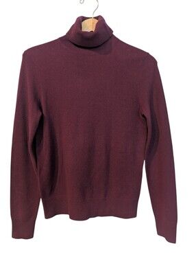 POLO RALPH LAUREN Burgundy 100% Washable Cashmere Turtleneck Sweater Medium